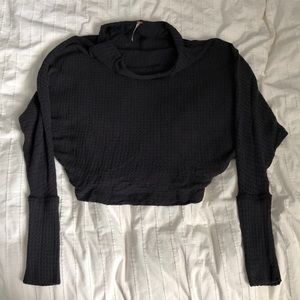 Free people waffle crop shirt